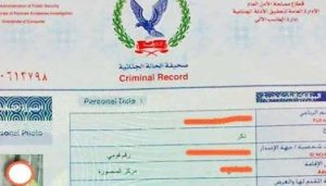 صحيفة الحالة الجنائية الفيش